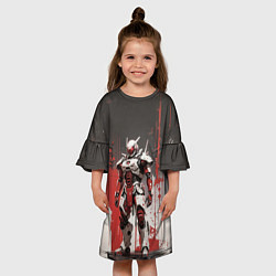 Платье клеш для девочки Роботизированный боец, цвет: 3D-принт — фото 2