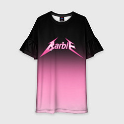 Платье клеш для девочки Барби - стиль металлики: градиент, цвет: 3D-принт