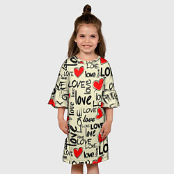 Платье клеш для девочки Abstraction of love, цвет: 3D-принт — фото 2