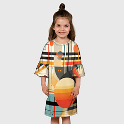 Платье клеш для девочки Стильная геометрия, цвет: 3D-принт — фото 2