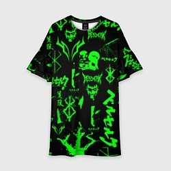 Платье клеш для девочки Berserk neon green, цвет: 3D-принт