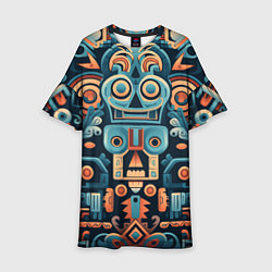 Детское платье Симметричный абстрактный паттерн в ацтекском стиле