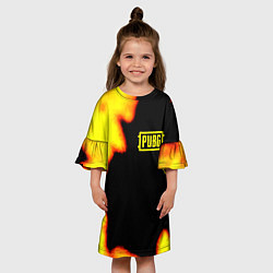 Платье клеш для девочки PlayerUnknowns Battlegrounds fire, цвет: 3D-принт — фото 2
