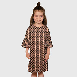 Платье клеш для девочки Мелкая плетёнка сцепленных рук, цвет: 3D-принт — фото 2