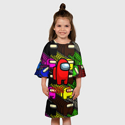 Платье клеш для девочки Among us games, цвет: 3D-принт — фото 2