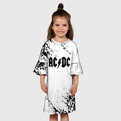 Платье клеш для девочки ACDC rock collection краски черепа, цвет: 3D-принт — фото 2