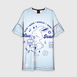 Платье клеш для девочки Newjeans bunny, цвет: 3D-принт