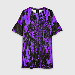 Платье клеш для девочки Демонический доспех фиолетовый, цвет: 3D-принт