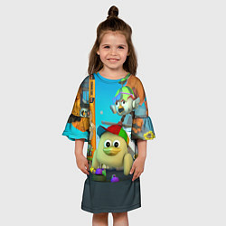 Платье клеш для девочки Маленький Мальчик Чикен Ган, цвет: 3D-принт — фото 2