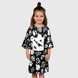 Платье клеш для девочки Dota valve black, цвет: 3D-принт — фото 2