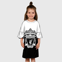 Платье клеш для девочки Ливерпуль - черно-белый, цвет: 3D-принт — фото 2