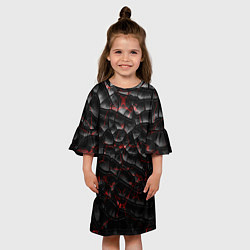 Платье клеш для девочки Трещины черные, цвет: 3D-принт — фото 2