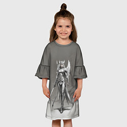 Платье клеш для девочки Крылатая валькирия, цвет: 3D-принт — фото 2