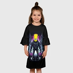 Платье клеш для девочки Cool Bart Simpson - cyberpunk - ai art, цвет: 3D-принт — фото 2