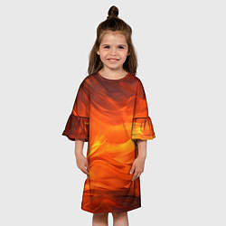 Платье клеш для девочки Яркий огонь, цвет: 3D-принт — фото 2