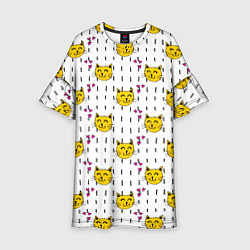 Платье клеш для девочки Смешная кошка, цвет: 3D-принт