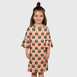 Платье клеш для девочки Рождественская лягушка, цвет: 3D-принт — фото 2