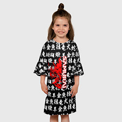 Платье клеш для девочки Samurai japan symbol, цвет: 3D-принт — фото 2