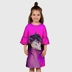 Платье клеш для девочки Lil Peep фиолетовый лук, цвет: 3D-принт — фото 2