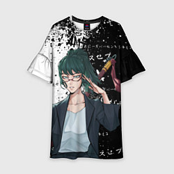 Платье клеш для девочки Маки дзенин из магической битвы, цвет: 3D-принт