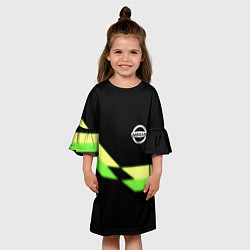 Платье клеш для девочки Nissan logo brend auto, цвет: 3D-принт — фото 2