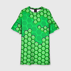 Детское платье Зелёная энерго-броня из шестиугольников