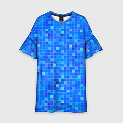 Платье клеш для девочки Голубая мозаика, цвет: 3D-принт