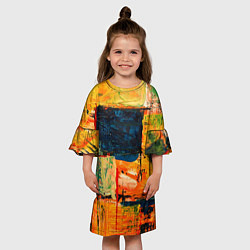 Платье клеш для девочки Арт стиль красками, цвет: 3D-принт — фото 2
