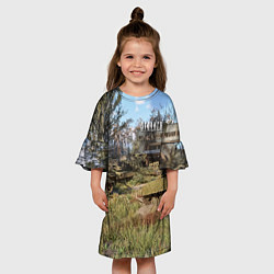 Платье клеш для девочки STALKER танки, цвет: 3D-принт — фото 2