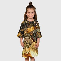 Платье клеш для девочки Золото цифровой эры, цвет: 3D-принт — фото 2