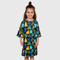 Платье клеш для девочки Тропические лягушки, цвет: 3D-принт — фото 2