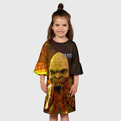 Платье клеш для девочки STALKER 2 кровосос, цвет: 3D-принт — фото 2