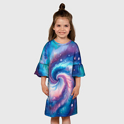 Платье клеш для девочки Галактический тай-дай, цвет: 3D-принт — фото 2