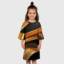Платье клеш для девочки Yellow black style, цвет: 3D-принт — фото 2