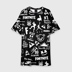 Детское платье Fortnite alllogo black