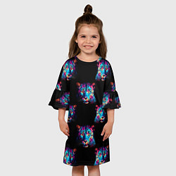 Платье клеш для девочки Паттерн с леопардами, цвет: 3D-принт — фото 2