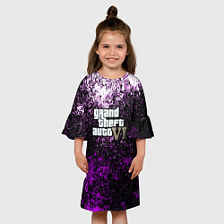 Платье клеш для девочки Grand Theft Auto 6 vice city, цвет: 3D-принт — фото 2