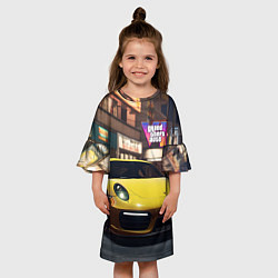 Платье клеш для девочки GTA 6 porshe, цвет: 3D-принт — фото 2