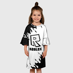Платье клеш для девочки Roblox fire games, цвет: 3D-принт — фото 2