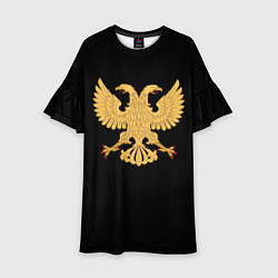 Платье клеш для девочки Двуглавый орёл символика России, цвет: 3D-принт