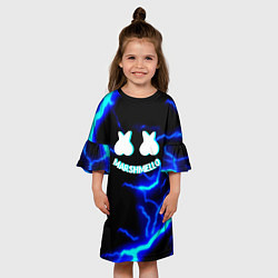 Платье клеш для девочки Маршмэллоу шторм, цвет: 3D-принт — фото 2