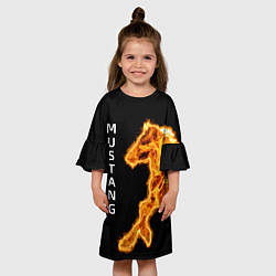 Платье клеш для девочки Mustang fire, цвет: 3D-принт — фото 2