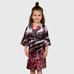 Платье клеш для девочки Кровавый красный металл, цвет: 3D-принт — фото 2