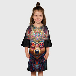 Платье клеш для девочки Фэнтази медведь, цвет: 3D-принт — фото 2