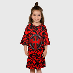 Платье клеш для девочки Thirty Seconds to Mars skull pattern, цвет: 3D-принт — фото 2