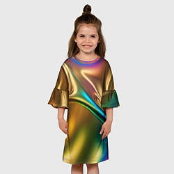 Платье клеш для девочки Атласные изгибы, цвет: 3D-принт — фото 2