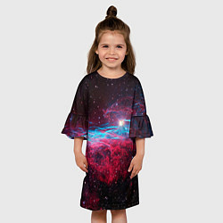 Платье клеш для девочки Uy scuti star - neon space, цвет: 3D-принт — фото 2