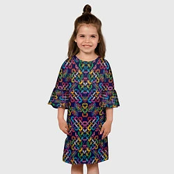 Платье клеш для девочки Вышитый узор, цвет: 3D-принт — фото 2