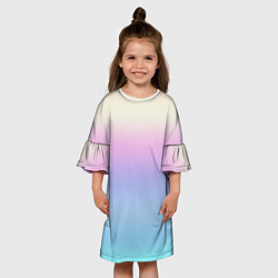 Платье клеш для девочки Светлый голографический градиент, цвет: 3D-принт — фото 2