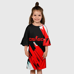 Платье клеш для девочки Контра лого краски, цвет: 3D-принт — фото 2